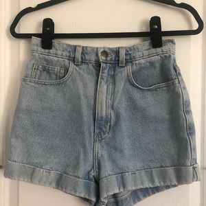 American Apparel high waisted denim shorts